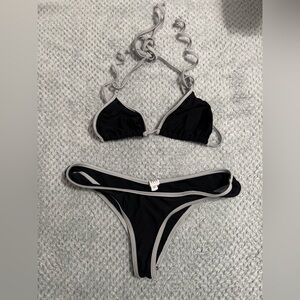 Wicked Weasel Stylish Black and Gray Bikini Set